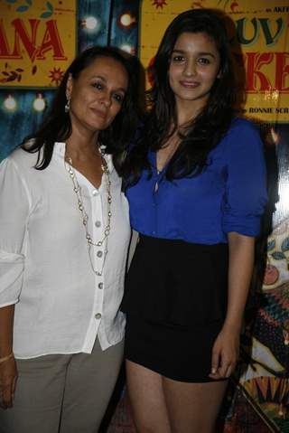 Alia Bhatt with mother Soni Razdan at Special Screening of Luv Shuv Tey Chicken Khurana