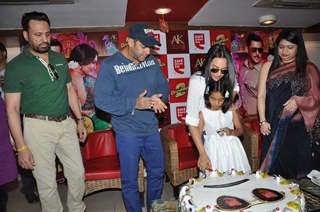 Bollywood actors Salman Khan and Sonakshi Sinha promotions at CCD in Mumbai.