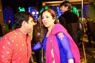 Indresh Malik and Munisha Khatwani at Vivian Dsena and Vahbbiz Dorabjee Wedding
