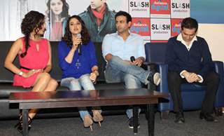 Promotion of film Ishkq in Paris at Reliance Digital