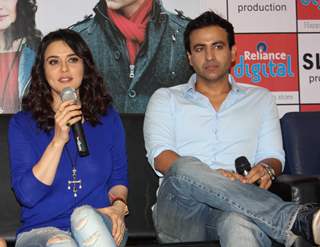 Promotion of film Ishkq in Paris at Reliance Digital