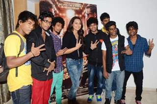 Sonakshi Sinha with India's Dancing Superstar contestant Loyola Dream team