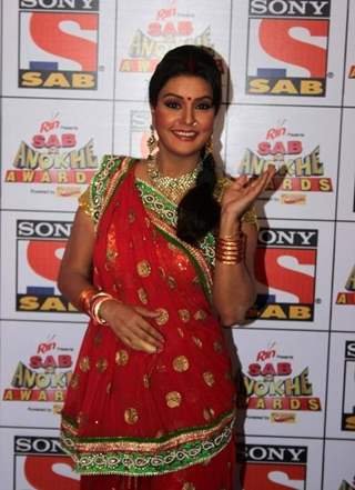 Sucheta Khanna in her cheerful smile at the SAB Ke Anokhe Awards 2013