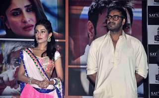 Amrita Rao and Ajay Devgn at Satyagraha movie team during the promotion