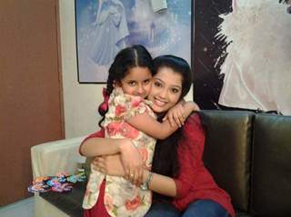 Digangana with Harshita on the set of Veera