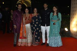 Hema Malini with her daughters and sons-in-law at the Sangeet Ceremony