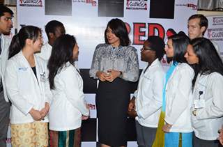 Sameera Reddy interacts with the doctors at Lets Be Well Red's unique drive to fight Anemia in Women