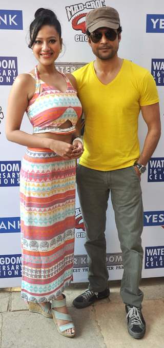 Rajeev Khandelwal & Madalsa Sharma at Waterkingdom to promote Samrat & Co.