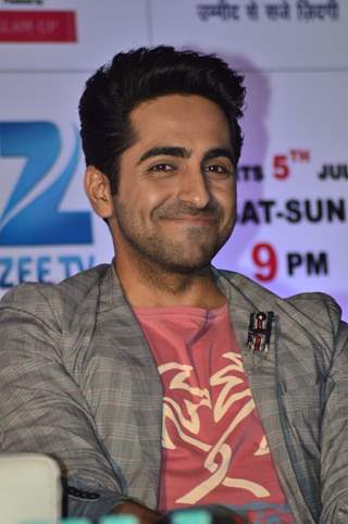 Ayushmann smiles for the Press Conference of India's Best Cinestars Ki Khoj