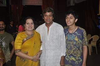 Aadesh Shrivastava with his family at the Isckon Temple on Janmashtami