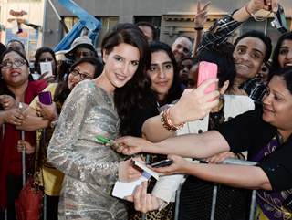 Isabelle Kaif with her fans at the Premiere of Dr. Cabbie in Canada