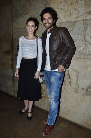 Kalki Koechlin poses with Ali Fazal at the Special Screening of Tamanchey