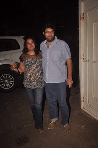 Kunal Roy Kapoor poses with wife at the Special Screening of Sonali Cable