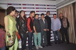 Celebs pose with Amitabh Bachchan at the Launch of KKR's Box Office Website