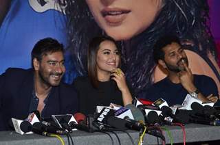 Prabhu Deva, Sonakshi Sinha and Ajay Devgn snapped on the Sets of KBC 8