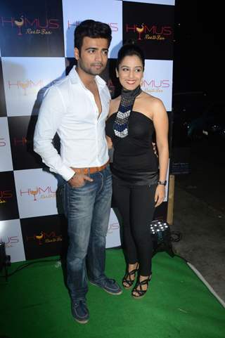 Manish Naggdev and Srishty Rode poses for the media at A Soiree Evening at HYMUS