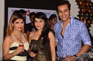 Anurag Sharma poses with Roop Durgapal and Aditi Mittal at India-Forums 11th Anniversary Bash