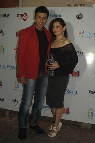 Anupam Bhattacharya poses with a friend at India-Forums 11th Anniversary Bash