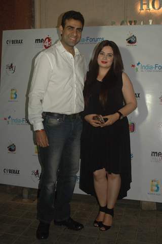 Rohit Sagar poses with wife Shalini Kapoor Sagar at India-Forums 11th Anniversary Bash