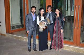 Celebs pose for the media at Sanjay Dutt's New Year Bash