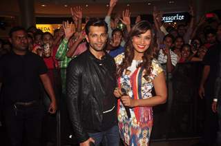 Bipasha Basu and Karan Singh Grover pose for thre media at the Promotions of Alone