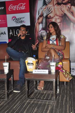 Karan Singh Grover interacts with the audience at the Promotions of Alone