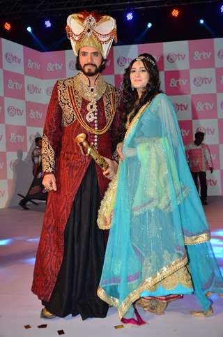 Sooraj Thapar and Pankhuri Awasthy pose for the media at the Launch of '& TV'