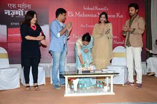 Deepti Naval was snapped cutting a cake at Irshad Kamil's Book Launch