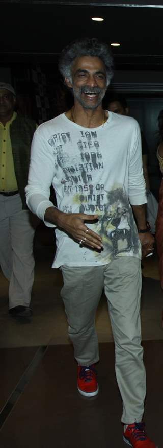 Makarand Deshpande was snapped at the Premier of Marathi Movie Baji