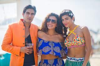 Archana Vijaya and Dheeraj Puri pose with their friend at their Wedding