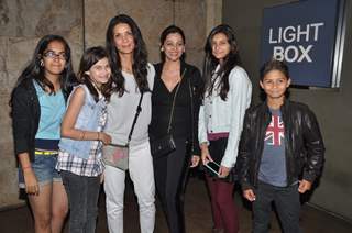 Mehr Jesia Rampal poses with children at the Special Screening of Roy
