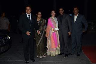 Raj Babbar poses with Family members at Tulsi Kumar's Wedding Reception