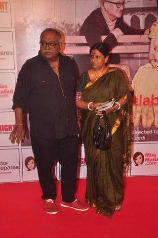 Pradeep Sarkar with his wife at the Premier of the Play Mera Woh Matlab Nahi Tha