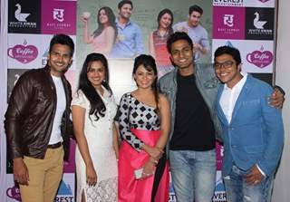 Team poses for the media at the Music Launch of Coffee Aani Barach Kahi