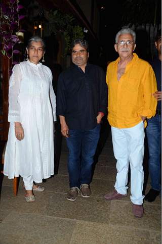 Naseeruddin Shah and Ratna Pathak with Vishal Bharadwaj at the Success Bash of Hunterrr