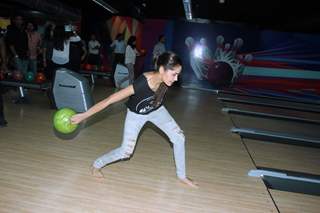 Shazahn Padamsee was snapped playing at the Promotions of Solid Patels