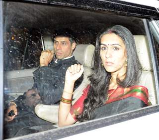 Ashish Nehra was snapped with Wife at Suresh Raina and Priyanka Chaudhary's Wedding Ceremony