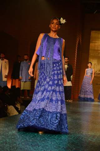 Carol Gracias walks the ramp at 'Mijwan-The Legacy' a Fashion Show