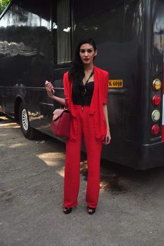 Amyra Dastur wears Red for Promotions of Mr. X