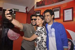 Selfie Time for Guddu Rangeela Team During the Promotions of Film at Red FM