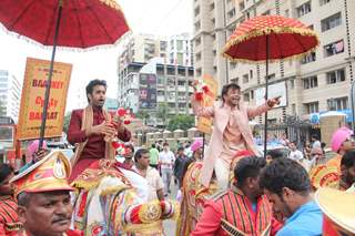 Satyajeet Dubey and Rajpal Yadav at Promotions of Baankey Ki Crazy Baraat