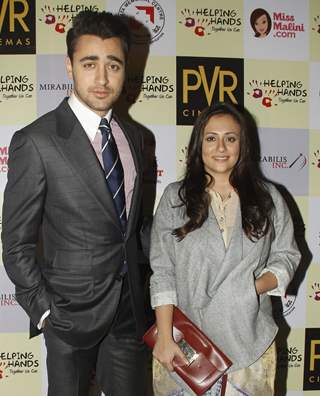 Imran Khan poses with wife Avantika at the Special Screening of Katti Batti for NGO Kids