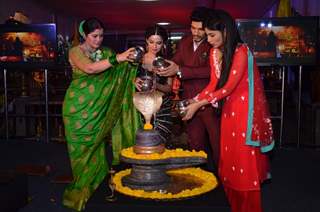 Sudha Chandran, Arjun Bijlani, Adaa Khan and Mouni Roy at Launch of Colors' New Show 'Naagin'