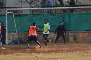 Raj Kundra and Marc Robinson Snapped Practicing Soccer