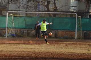 Raj Kundra and Marc Robinson Snapped Practicing Soccer