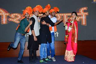 Jitendra Joshi, Sonalee Kulkarni and Aniket Vishwasrao at Launch of Marathi Film 'Poshter Girl'