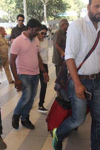 Asin and Rahul Sharma Snapped at Airport