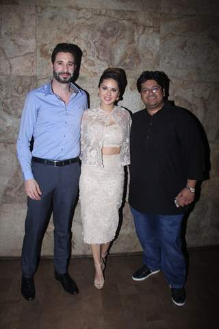 Sunny Leone with her Husband and Milap Zaveri at Special Screening of 'Mastizaade'