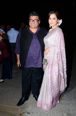 Simone Singh poses with Farhad Samar at Shobhaa De's Daughter's Wedding