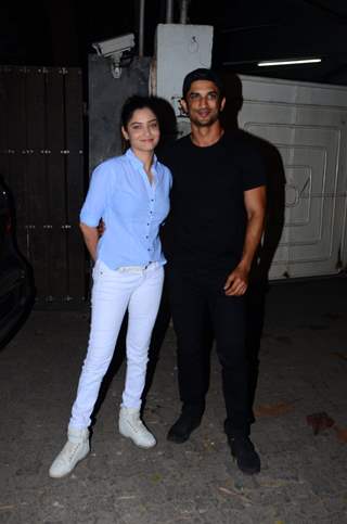 Sushant Singh Rajput and Ankita Lokhande at Aligarh Film Screening